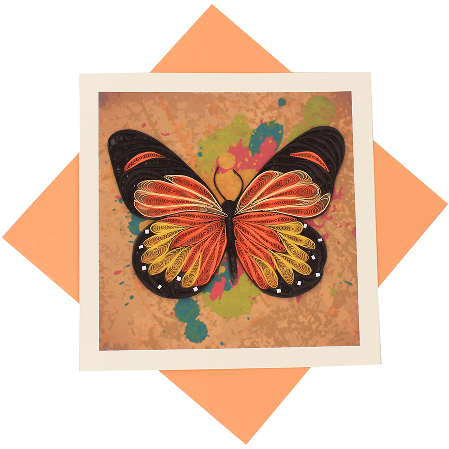 Quilled Abstract Butterfly Card